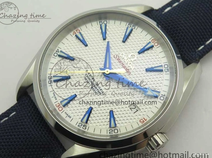 0426 EasyCare Aqua Terra Master Ryder Cup Edition VSF 1:1 Best Edition White Textured Dial on Blue Nylon Strap A8500 Super Clone 8016